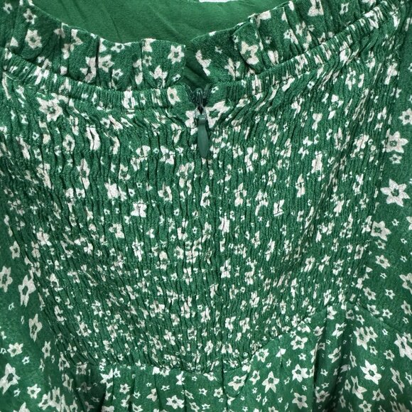 Women’s The Dress Forum Green Floral Dress Size Large L Spring Summer - Picture 7 of 9